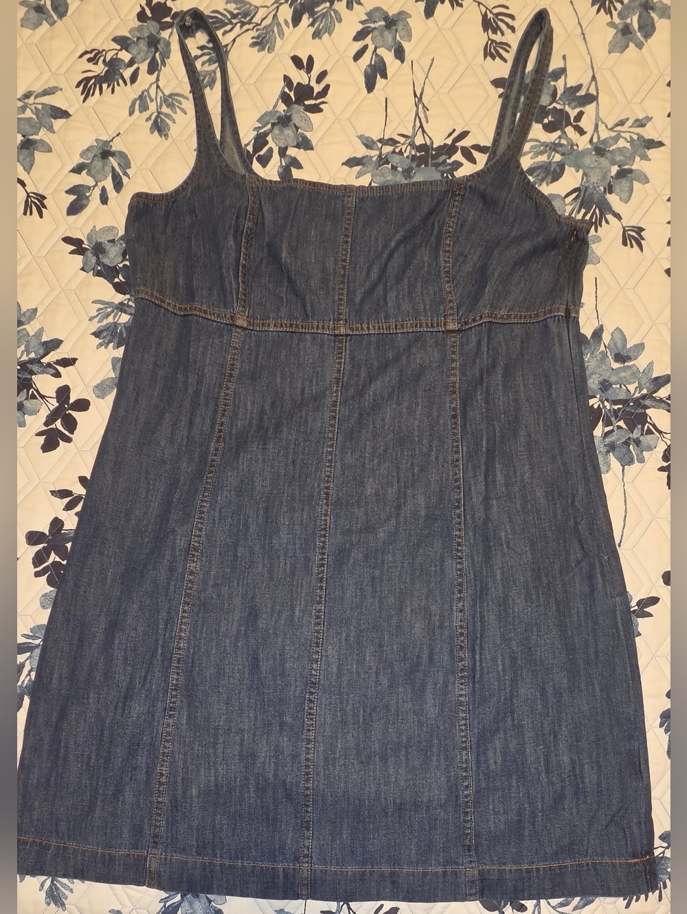 J.Crew NWT Denim Mini Dress Size 12 Stretch Back Smocked Sleeveless A-Line - Picture 2 of 5